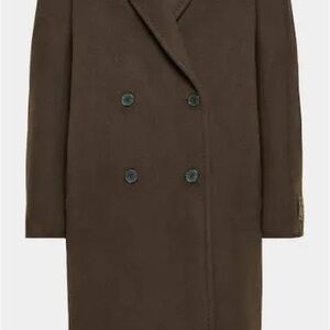 Aritzia Slouch Coat Elegant Brown Double-Breasted Women's Coat
